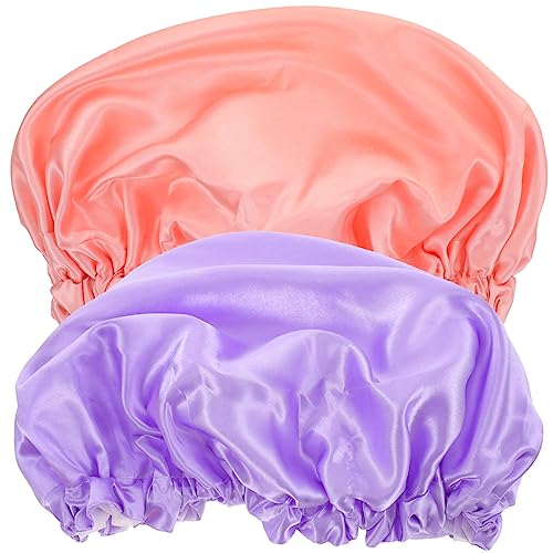 Veemoon 2 Stück Satin-schlafhauben Haarhaube Für Damen Bequem Atmungsaktiv Duschhaube Duschhüte Für Damen Satin-haarhaube Zum Schlafen von Veemoon