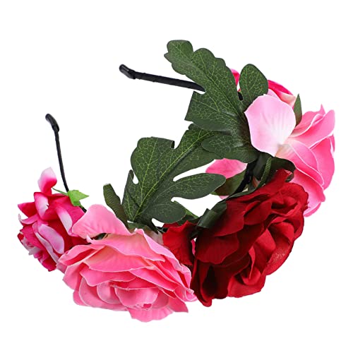 Veemoon Halloween Haarreif mit Künstlichen Rosen Eleganter Blumen Kopfschmuck für Damen Wiederverwendbares Stirnband für Kostümpartys Fotoshootings und Festliche Anlässe von Veemoon