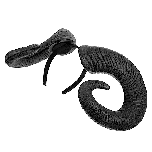 Veemoon Halloween Haarreif mit Schwarzen Büffelhörnern Leichtes Prop für Erwachsene für Kostüm Cosplay und Partydekoration von Veemoon