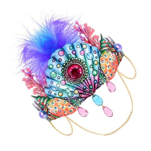 Veemoon Halloween Haarschmuck Damen Feder Muschel Haarreifen Elastisches Stirnband für Party Fotorequisiten Halloween Kostüm von Veemoon