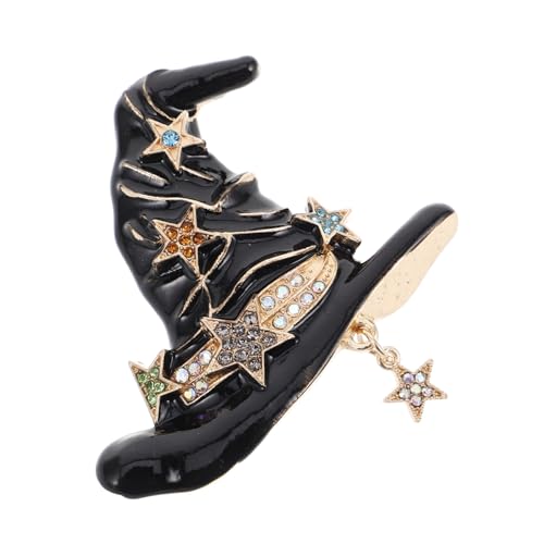 Veemoon Halloween Hexenhut Brosche mit Metalllegierung Vielseitiges Kostümschmuck Accessoire für Partys Rucksäcke Kleidung Schals für Festliche Anlässe von Veemoon