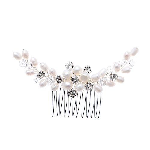 Veemoon Handgefertigter Braut Haarkamm mit Perlen und Funkelnden Strasssteinen Eleganter Haarschmuck für Hochzeit und Besondere Anlässe Geeignet für Frauen und Bräute von Veemoon