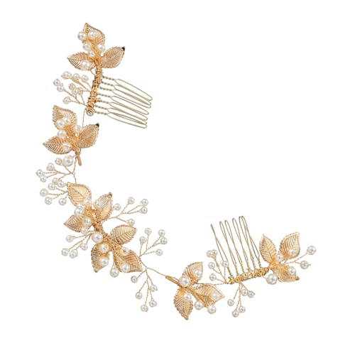Veemoon Handgefertigter Hochzeits haarkamm aus Goldlegiertem mit Perlen Eleganter Brautschmuck für Damen Einfach zu Befestigen Geeignet für Hochzeiten Partys und Festliche Anlässe von Veemoon
