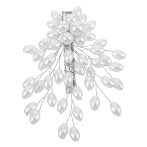 Veemoon Handgefertigter Weißer Perlen Haarschmuck Braut Haarklammer Leicht und Elegant für Hochzeit und Brautjungfern Komfortabel und Stilvoll Ergänzung zum Brautschmuck von Veemoon