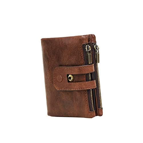 Veemoon Geldbörse Für Herren Mit Doppeltem Reißverschluss Multifunktionales Kartenetui Großes Fassungsvermögen Für Kreditkarten Pässe Bargeld Und Ausweise Retro-Design Für von Veemoon