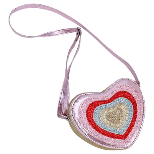 Veemoon Herz-geldbörse Mit Glitzer-Design Umhängetasche Aus Leichtem Pu Und Stoffmaterial Inklusive Schultergurt Für Verspielten von Veemoon