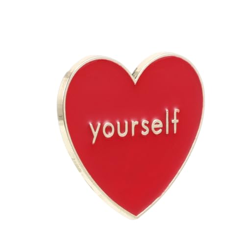 Veemoon Herzförmiger Emaille Anstecker Selbstliebe Brosche Modischer Taschen Deko Lapel Pin für Rucksack Kleidung Valentinstag Brosche mit Wortmotiv von Veemoon