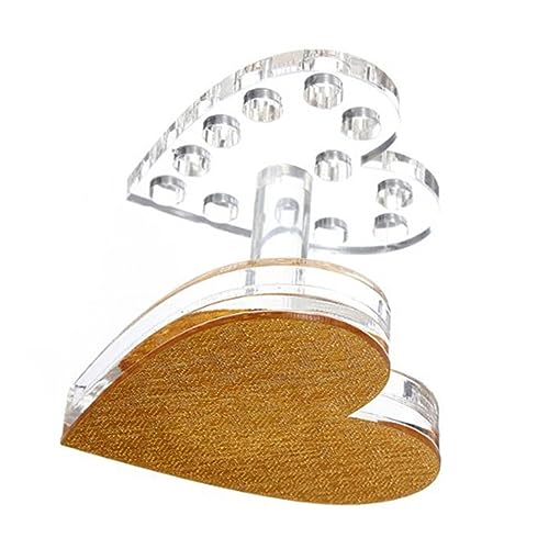 Veemoon Herzförmiger Nagelstifthalter Aus Transparentem Gold Für Make-Up Pinsel Und UV-Gel Pinsel – Eleganter Organizer Für Nagelkunst Werkzeuge Im Salon Und Zuhause Ideal Für Kreative von Veemoon