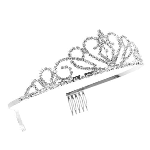 Veemoon Hochwertige Brautkrone mit Funkelnden Strasssteinen Langlebiges Legierungsmaterial Eleganter Haarschmuck für Hochzeit Party und Besondere Anlässe Silbernes Tiara Design für Bräute von Veemoon