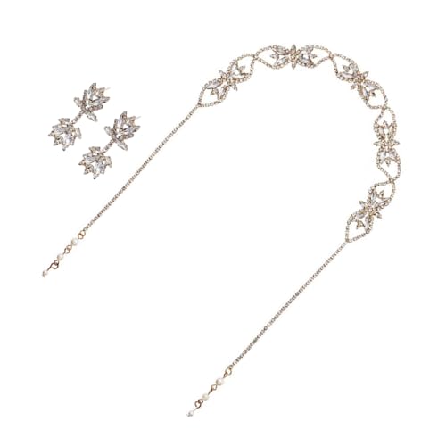 Veemoon Hochwertiges Brautschmuck Set mit Strass Haarband und Dangle Ohrringen Party Accessoire für Damen Komfortabel Einfach zu Tragen für Hochzeit und Abschlussball von Veemoon