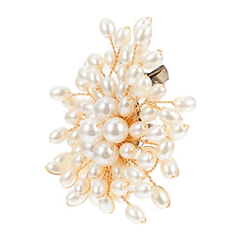 Veemoon Hochzeit Brautperle Corsage Hochzeitsbrosche Hochzeitsaccessoires für den Empfang Damen Perlenbrosche Frauen Brosche aus Zinklegierung Imitationsperlen Weiß von Veemoon