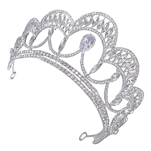 Veemoon Hochzeit Tiara Silber Leichtes Brautkrone Diadem Damen Haarschmuck für Geburtstag Abschlussball Fest Feiern von Veemoon