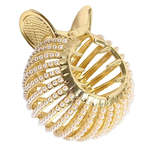 Veemoon Hohe Pferdeschwanz Haarklammer Damen Perlenverziert Metall Haargreifer für Dünnes und Dickes Haar Eleganter Haarschmuck für Hochsteckfrisuren und Alltagslook von Veemoon