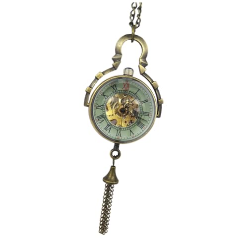 Veemoon Mechanische Taschenuhr Im Vintage-Stil Kettentaschenuhr Mit Anhänger Retro-Uhr Für Erwachsene Tragbar Für Verschiedene Anlässe von Veemoon