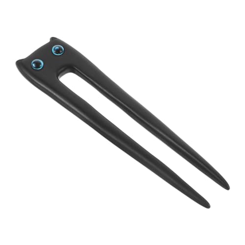 Veemoon Holz Haarspange Katze Handgefertigt Holz Haarstab Süß Katzen Haaraccessoire Retro Chinesisches Neujahr Haar-schmuck Vintage Haarnadel Damen von Veemoon