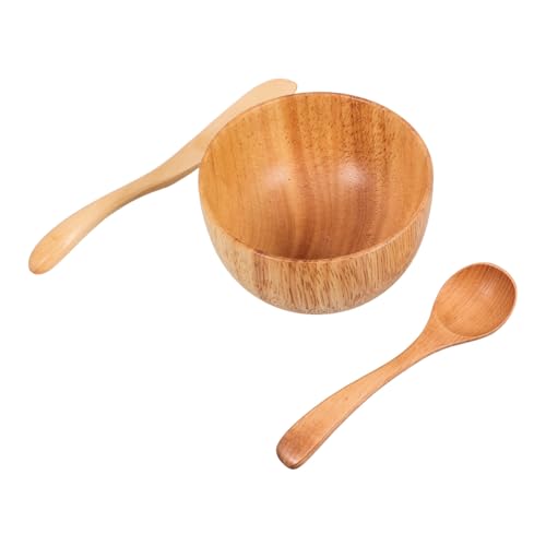 Veemoon Holz Teilig mit Robustem Mixing Spatel und Leichter Beauty Salon Schüssel Wiederverwendbar Einfach zu Reinigen für DIY Gesichtsmaske Zuhause und Unterwegs von Veemoon