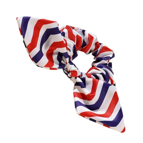 Veemoon Independence Day Gestreifte Haargummis Elastisch Strapazierfähig Vielseitig für Mädchen Party Alltagsfrisuren Modisches Haaraccessoire Flexibel als Armband Geeignet von Veemoon