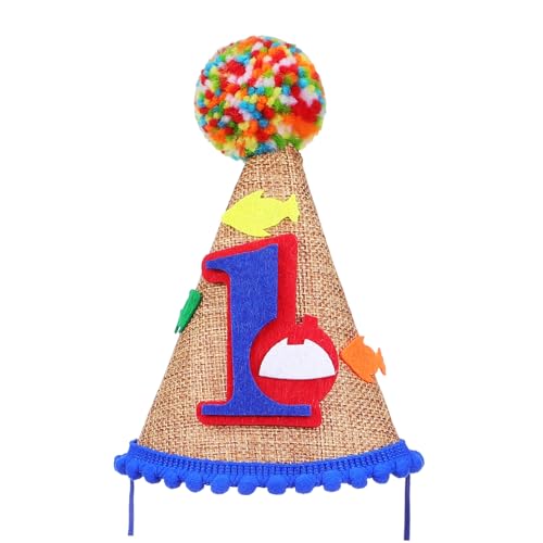 Veemoon Jahr Alter Geburtstagshut Für Jungen Und Mädchen Entzückender Kegelhut Mit Pompons Für Erste Geburtstagsfeier Elastisches Band Für Perfekten Sitz Und Langlebige Qualität von Veemoon