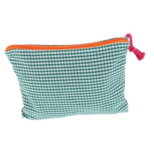 Veemoon Cotton Kosmetiktasche Im Karodesign Tragbarer Kulturbeutel Für Make-up Reise Und Bürobedarf Große Kapazität Umweltfreundliches Material Für Frauen Und Mädchen von Veemoon