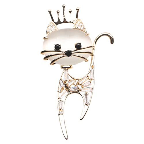 Veemoon Goldene Künstliche Opal Brosche Katzenform Nadel Für Kleidung Kreative Brustnadel-geschenk Für Party Abschlussfeier von Veemoon