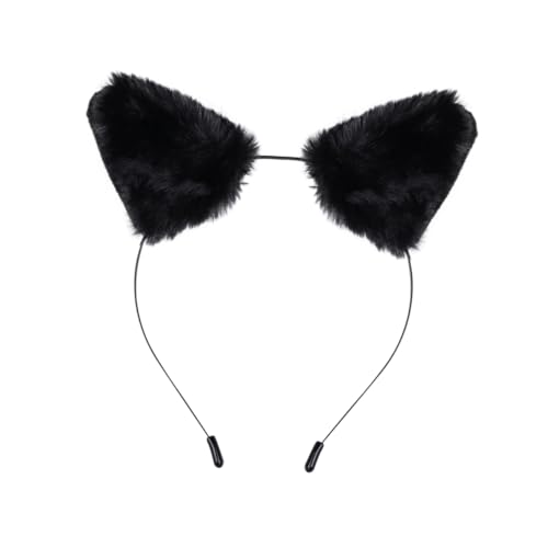 Veemoon Metall Ohrhaarband Tierohr-haarreif Metallkopfschmuck Haarreif Ohrhaarbänder Elastisch Schwarz Für Kostümpartys Karneval von Veemoon