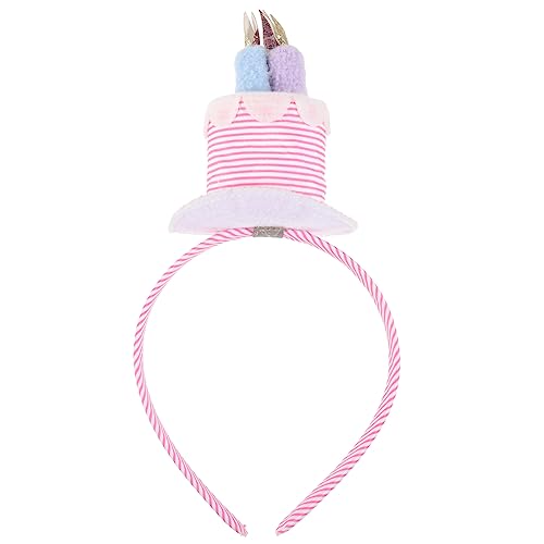 Veemoon Kindergeburtstags Haarreif Samtkerzen Design Roségemustert Weicher Kopfschmuck für Mädchen Festliche Geburtstagsdeko Auffälliges Party Accessoire für Besondere Anlässe von Veemoon