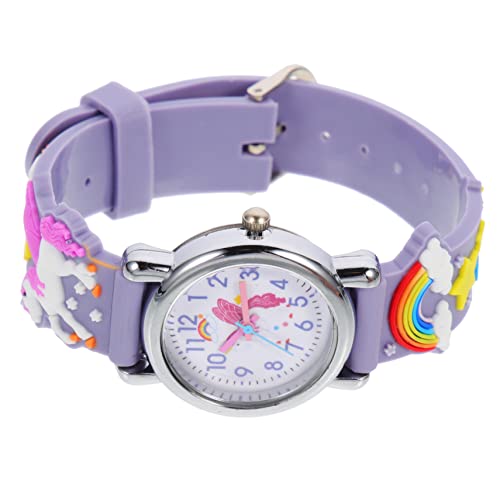Veemoon Kinderuhr Mit Einhorn Muster Armbanduhr Bunte Uhr Für Junge Mädchen Zeitlernuhr Mit Verstellbarem Silikonarmband Uhr Für Kleinkinder von Veemoon