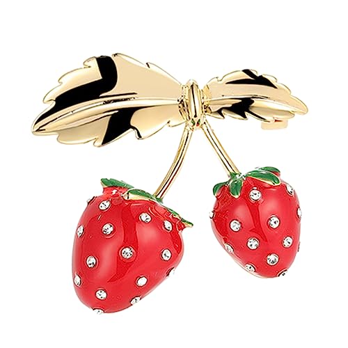 Veemoon Strawberry Brooch Für Damen Aus Kupfer Süße Anstecknadel Für Kleidung Und Accessoires Für Jacken Schals Und Hüte Leicht Und Sicher Perfektes Zur Feier Oder Reise von Veemoon