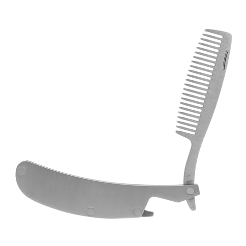 Veemoon Klappbarer Bartkamm aus Edelstahl Faltbarer Mini haarkamm mit Glatter Oberfläche Leicht und Tragbar für Herren Bart Haarstyling Vielseitiger Reise kamm für Entspannende Massage von Veemoon