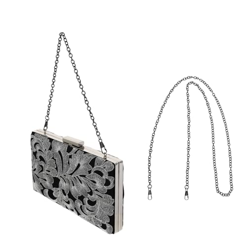 Veemoon Klassische Gestickte Handtasche Damen Clutch mit Silberner Kette Kleine Abendtasche für Party und Hochzeit Langlebig Kompakt Praktisch von Veemoon