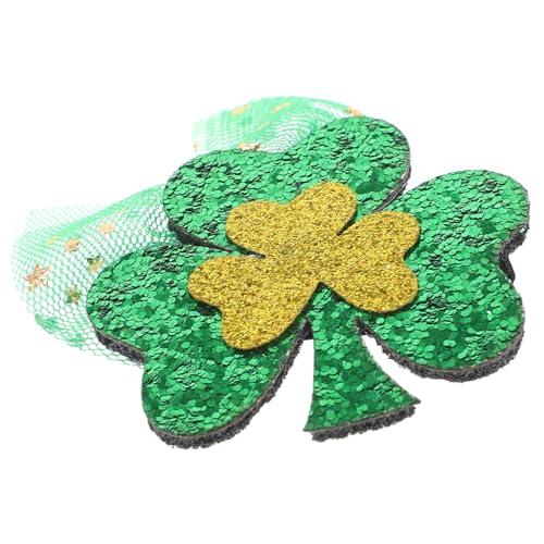 Veemoon Kleeblatt Haarspange aus Netzstoff für Partys Dekorativer Haarschmuck zum Patrick's Day Vielseitige Haarklammer für Mädchen und für Festliche Anlässe von Veemoon