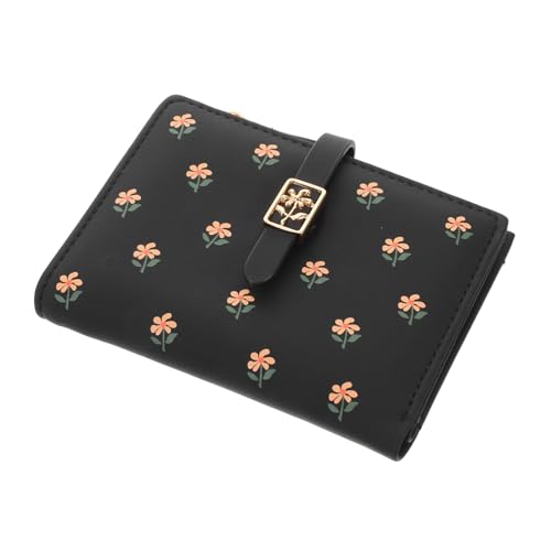 Veemoon Kleines Schmales Kreditkartenetui Aus Pu Zweifach Faltbar Mit Reißverschluss Münzfach Süßes Dünnes Reise Kreditkartenetui Für Damen Teenager Und Mädchen Schwarz von Veemoon