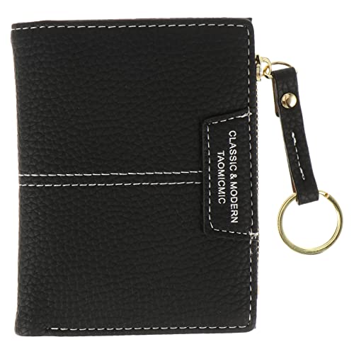 Veemoon 1stück Damen Karten Geldbörse Schlüsselanhänger Handtasche Münzbeutel Schwarz Praktische Aufbewahrung Für Schlüssel Münzen Und Gefaltete Scheine Für Alltag Und Unterwegs von Veemoon