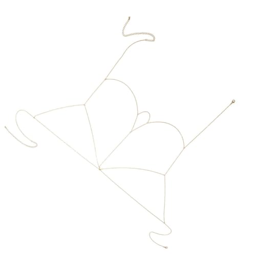 Veemoon Körperkette für Frauen Geometrische Kette für Oberkörper für Partys Sommer Outfits Hochwertigem Material Verstellbar Goldfarbe von Veemoon