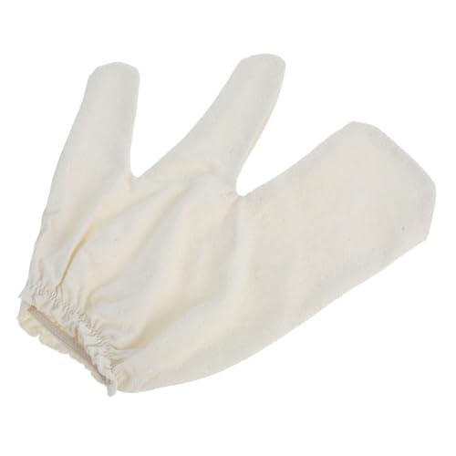 Veemoon Körperpeeling Handschuh aus Rohseide Zwei Finger Duschhandschuh für Trockene Massage Peeling Mitt für und Männer Spa Entspannung und Hautpflege von Veemoon