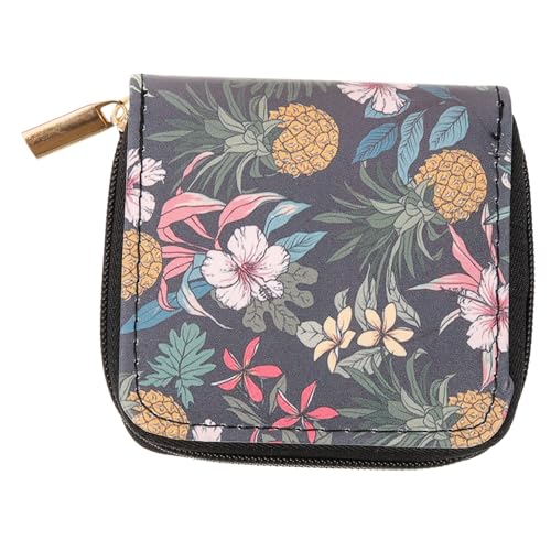 Veemoon Kompakte Damen Geldbörse PU mit Blumenmuster Stilvolle Praktische Kleine Geldtasche für Karten Münzen Leicht Tragbar für Reisen von Veemoon