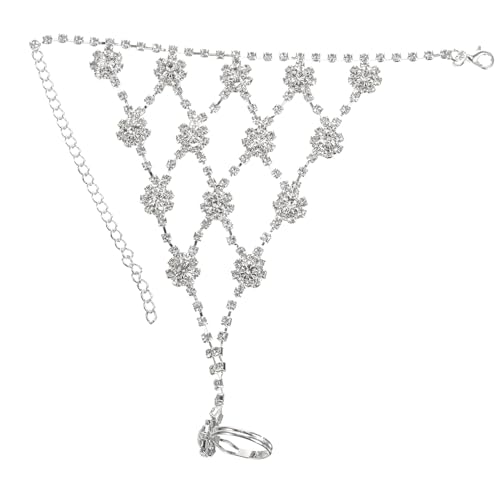 Veemoon Koreanische Handkette mit Ring für Frauen Verstellbares Armband mit Strasssteinen Elegantes Design für Hochzeiten Besondere Anlässe Langlebig Leicht für Outfits von Veemoon