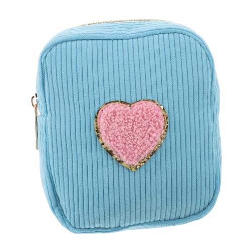 Veemoon Kleiner Kosmetiktasche Mit Süßem Cartoon-Herz-Patch Praktischer Make-up-Organizer Für Trendige Reißverschluss-Tasche Für Damen Für Kosmetik Und Münzen von Veemoon