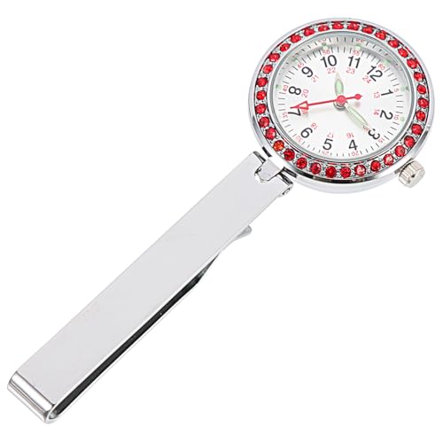 Veemoon Krankenschwester Ansteckuhr Digitale Clip Uhr für Medizinische Taschenuhr mit Leuchtenden Zeigern Stilvolle Praktische Uhr für Ärzte Sanitäter Silberfarbig von Veemoon