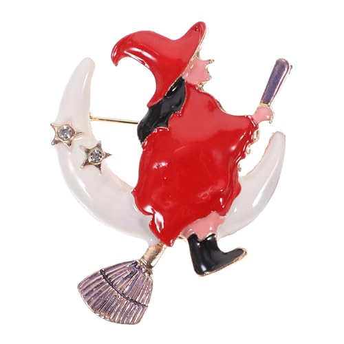 Veemoon Kreative Hexenbrosche Legierung Mit Strass Und Emaille - Einzigartiger Anstecker Für Halloween - Ideal Als Für Damen Und Herren Jacken Und Taschen Schwarz von Veemoon