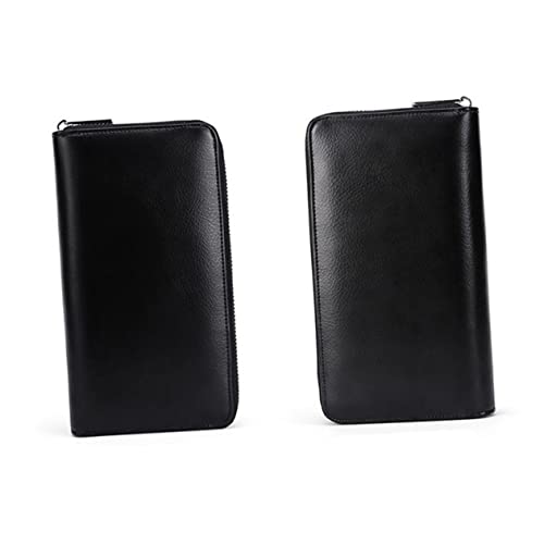Veemoon Kreditkartenetui Rindsleder mit Reißverschluss Multifunktionale Geldbörse für Herren Hochwertige Aufbewahrungstasche mit Diebstahlschutz von Veemoon