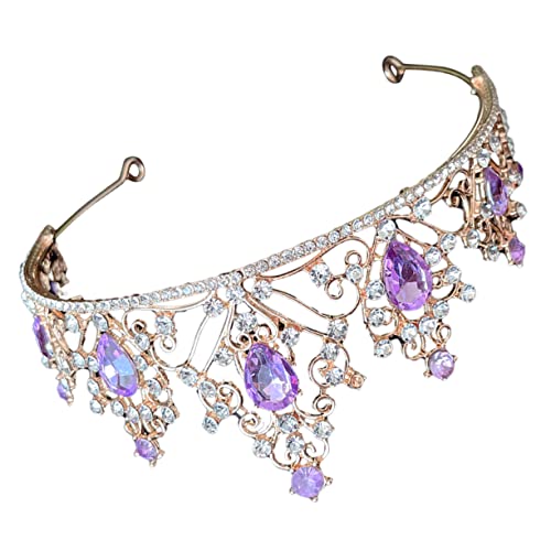 Veemoon Kristallhochzeitskrone Braut Tiara Gold Funkelnde Damen Haarkrone für Geburtstag Fest und Party Leicht Tragbares Accessoire für Hochzeit Verlobung und Besondere Anlässe von Veemoon