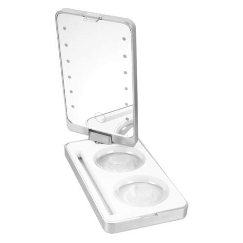 Veemoon LED Wimpern Aufbewahrungsbox mit LED Beleuchtung und Spiegel Kosmetischer Wimpernhalter für Falsche Wimpern Staubgeschützt und Stoßfest Weißer Make Up Organizer mit Natürlichem von Veemoon