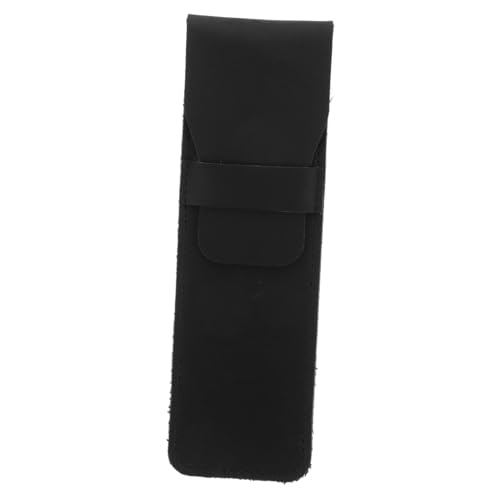 Veemoon Leder Stiftetui für Stifte Elegante und Praktische Stiftschutztasche aus Schwarzem Leder im Vintage Stil für Schule und Büro Kompakte Aufbewahrungstasche für Ihre von Veemoon