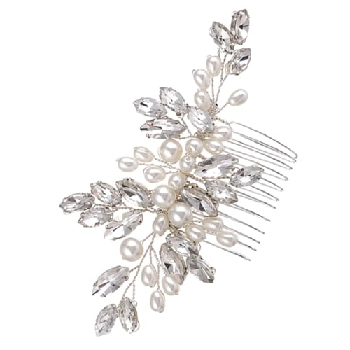 Veemoon Leichter Haarkamm mit Funkelnden Kristallen und Perlen Eleganter Brautschmuck für Hochzeiten Partys und Festliche Anlässe Komfortabel und Sicher Haltend von Veemoon