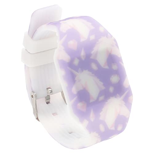 Veemoon Touch Kinderuhr Mit Silikonarmband Und Nachtleuchtfunktion Für Jungen Und Mädchen Digitale Armbanduhr Zum Zeitlernen Traumlila Interaktive Lernuhr Für Junge Mädchen von Veemoon