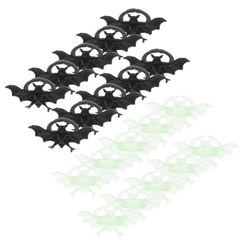 Veemoon Leuchtende Fledermaus LED Fingerringe 50 Stück – Halloween - Glühende Kinderringe Als Mitgebsel Für Geburtstagsfeiern Und Partys - Lustiges Halloween Zubehör von Veemoon
