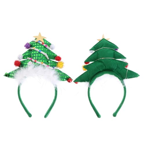 Veemoon Leuchtendes Weihnachtsbaum Haarband für Damen Elastisches Wiederverwendbares Party Accessoire mit Weihnachtlichem Design Geeignet für Weihnachten Cosplay und Geburtstagsfeiern von Veemoon