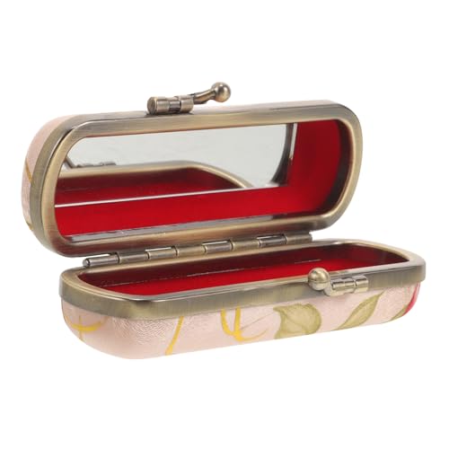 Veemoon Lippenstiftetui für Damen Tragbarer Kosmetikhalter mit Knopfverschluss Dekoratives Lippenbalsam Etui für Handtasche für Frauen zu Besonderen von Veemoon