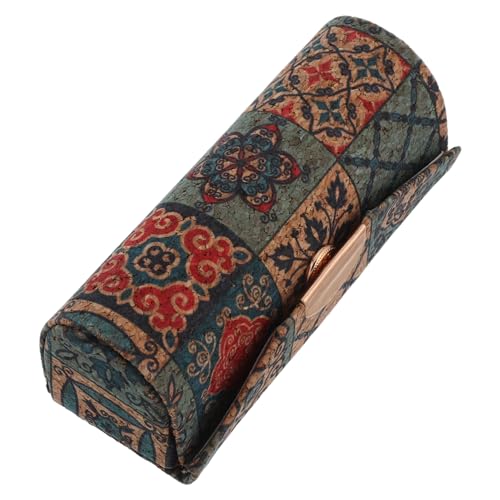 Veemoon Lippenstifthalter Vintage mit Spiegel Kosmetiktasche Blumenmuster Tragbarer Lippenstift Organizer für Damen Kratzfestes Make Up Etui Geräumiger Lippenstift Aufbewahrungshalter von Veemoon